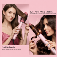 Styler capillaire multifonction 7-en-1 1600W 3 vitesses haute vitesse BLDC 110000RPM, boucleur à air auto-enroulant, sèche-cheveux ionique, pliable, professionnel pour salon