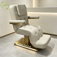 Lit de beauté électrique de luxe à 3 moteurs avec base LED, table de soin médical pour esthéticienne, lit de beauté pour soins du visage et extensions de cils