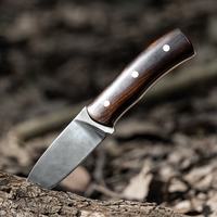Couteau de chasse à lame fixe manche en bois d'ébène de colombie haut de gamme