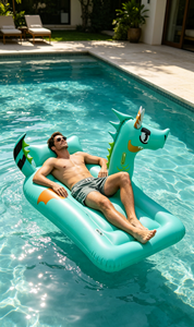 Bouée gonflable dinosaure de dessin animé, PVC épais avec poignées de sécurité, <span class=keywords><strong>radeau</strong></span> anti-fuite pour enfants et adultes, piscine et <span class=keywords><strong>plage</strong></span>, lac - Product Image 6