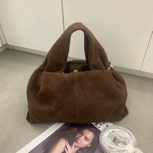 2025 새로운 가방 럭셔리 정품 가죽 스웨이드 핸드백 하이 퀄리티 단색 여성용 가방 대용량 여성용 숄더백 - Product Image 3