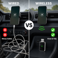 Adaptateur CarPlay sans fil universel QIANYAO pour voitures équipées de CarPlay filaire, WiFi 6 haute vitesse 5,8 GHz, dongle Plug & Play, directement de l'usine