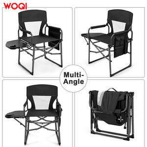Chaise de camping d'extérieur Woqi, cadre en aluminium, pliable, portable, chaise de jardin, tissu Oxford noir - Product Image 2