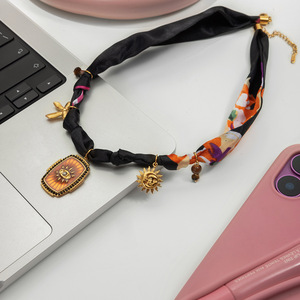 Themed Pendant Necklace With Eye Charm Shield Shape Bezel Setting Women's Fashion Jewelry U Shape Design - Product Image 3