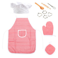 Ensemble de 19 ustensiles de cuisine écologiques en plastique pour enfants et adolescents, avec tablier de pâtissier, pour la décoration de gâteaux DIY et le jeu de rôle de chef
