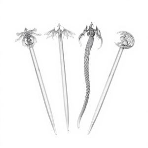 Épingle à cheveux unique <span class=keywords><strong>vintage</strong></span> en alliage de zinc, <span class=keywords><strong>style</strong></span> punk, avec longue queue, pour <span class=keywords><strong>coiffure</strong></span> fantaisie, cadeau de Noël pour femme - Product Image 1