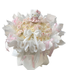 <span class=keywords><strong>Bouquet</strong></span> <span class=keywords><strong>de</strong></span> roses artificielles éternelles faites à la main en forme <span class=keywords><strong>de</strong></span> fleurs <span class=keywords><strong>de</strong></span> savon, rose élégant au toucher féerique, pour anniversaires et festival Qixi - Product Image 5