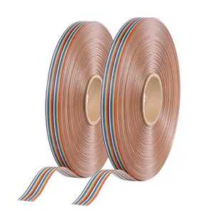 Shenzhen TP 2.54FC Pure Copper 16Pin Female to Female IDC Connector Rainbow Roll 61M Color Ribbon Flat Cable