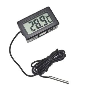 Mini Lcd Digital Freezer Thermometer Sensor Temperature Meter For Fridges Freezers Coolers Aquarium Chillers 1m Probe Black 2118