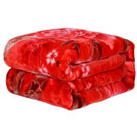 Selimut Flanel Linen Ramah Lingkungan Gaya Amerika untuk Pernikahan, Hangat di Musim Dingin, Motif Bunga dan Tanaman Timbul, Tebal, Bahan Nonwoven, untuk Festival