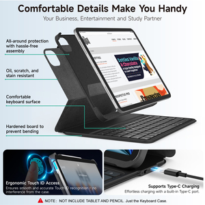 Bàn Phím Trường Hợp Giá Bán Buôn Cho <span class=keywords><strong>iPad</strong></span> Pro 11 Không Khí 10.9 Từ Mỏng Phù Hợp Với Stylus Khe Cắm Bền Dài Pin Đầy Đủ Phím Tắt - Product Image 2