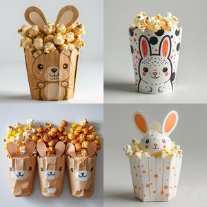 Cubo y Caja para Palomitas de Maíz de Papel Kraft Reciclable con Logotipo Personalizado, Grado Alimenticio, con Laminación Mate y Grabado en Relieve - Product Image 6