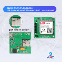 Module 4G LTE Cat 1 A7670E avec emplacement pour carte Nano SIM, compatible 4G mondial et 2G Nano SIM, prêt pour l'IoT industriel