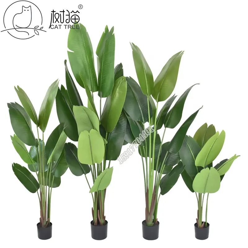 Factory wholesale real touch fake traveler banana tree artificial bonsai trees for interior decoration