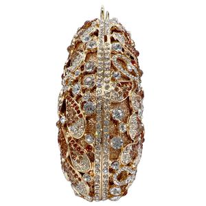 Bolso de mano floral con diamantes de imitación para mujer, con cadena desmontable, brillante, de cristal, para fiesta de graduación o citas - Product Image 6