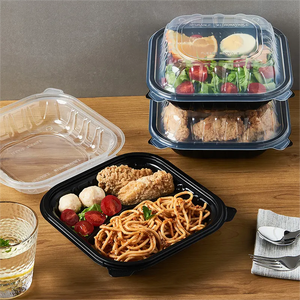 Sin BPA, negro, transparente, 1/3 compartimentos, contenedor para llevar, carcasa de almeja, contenedores de alimentos para <span class=keywords><strong>microondas</strong></span>, reciclables y reutilizables - Product Image 6