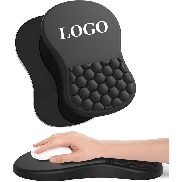 Custom Ergonomic Memory Foam Silicone Gel Wrist Support Mouse Pad Honeycomb Support Desk Mat Home/Office/Gaming Stock Water