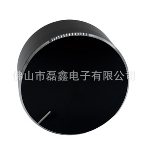 Bouton de potentiomètre en alliage d'aluminium Leixin 40x19mm noir uni, trou intérieur de 6mm, réglage par le haut - Product Image 1