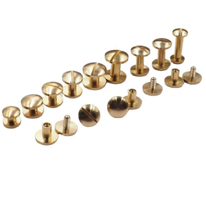 Vis Chicago en laiton massif pour le cuir, rivets en laiton, vis pour ceintures, goujons Chicago, rivets - Product Image 1