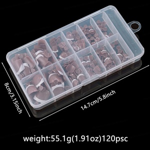 120 Uñas Postizas Cortas Cuadradas con Punta Francesa, Color Rosa Nude, Acrílicas, Cobertura Total, Reutilizables, para Pedicura - Product Image 4