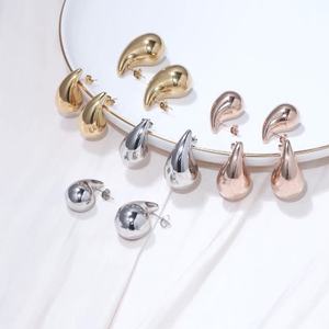 Gioielli personalizzati <span class=keywords><strong>Bottega</strong></span> Earing acqua goccia a forma di orecchino da donna grosse dichiarazione acciaio inossidabile oro orecchino a goccia - Product Image 3
