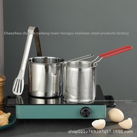 Mini friteuse transfrontalière en acier inoxydable 304 durable passe au lave-vaisselle petite friteuse à économie d'huile de cuisine pour ustensiles de cuisine