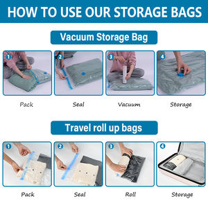 Set da 12 Sacchetti Salvaspazio Sottovuoto Compresso per Vestiti con Pompa Manuale - Product Image 3