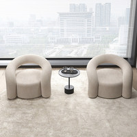 Fauteuil de salon moderne en tissu velours, fauteuil individuel haut de gamme en velours d'agneau pour villa et salon
