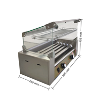 Grill à hot-dogs électrique commercial certifié CE à 5 rouleaux en acier inoxydable pour supermarchés, commerces de détail et restauration