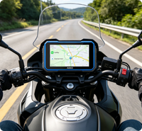Aoocci C3 Plus, écran de navigation GPS sans fil pour moto, haute luminosité, 5 pouces, compatible Apple CarPlay, pour les voyages en moto