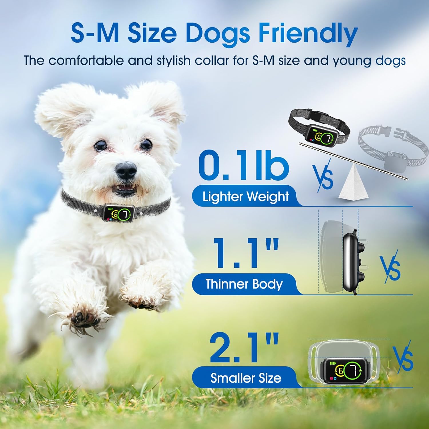XCho TC-011 Mini Smart Electronic Screen Dog Bark Security Alarm Rechargeable Anti-Bark Collar