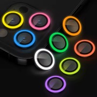 Nouveautés : Protection d'objectif photo lumineuse en verre trempé pour iPhone 11, 13, 15 Pro Max, 16 Plus
