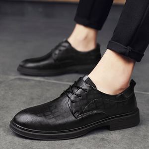 Factory Men's Casual Elegant Autumn/Winter Dress <b>Flats</b> Breathable Cushioning Custom Black Genuine Leather Shoes - Product Image 6