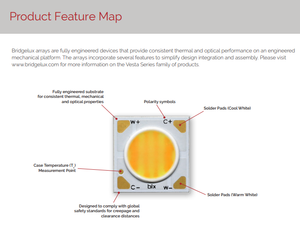 Puce LED COB haute puissance Bridgelux BXRV-TR-2765S-10A0-B-23 2700k 6500k CCT 8.7W Ra80 145 Lm/W Angle de vision de 120° - Product Image 4
