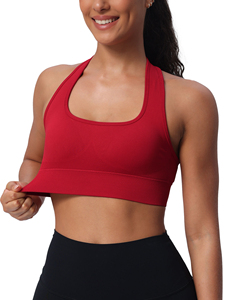 Soutien-gorge de sport respirant sans coutures à maintien moyen pour fitness à fort impact, avec logo personnalisé, soutien-gorge de compression pour femme avec logo frontal - Product Image 4