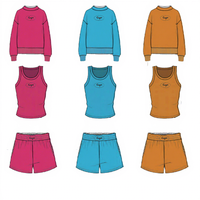 Kedatangan Baru 2026 Set Loungewear 2 Potong Wanita Y2K, Sweatshirt Terry dan Celana Pendek di Atas Lutut Model Skinny Fit, Tipe Atasan