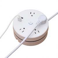 Multiprise rétractable avec 2 ports USB et 4 prises, interrupteur intégré
