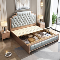 Luxus Neuankömmling Hotel bett American Style Schlafzimmer möbel Leder Queen-Size-Bett rahmen mit Lagerung