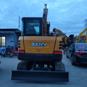 รถขุดดิน SY55C ไฮดรอลิคสองหัวเครื่องจักรมือสอง5ton รถขุดดินพร้อมใบมีดเครื่องยนต์ Isuzu