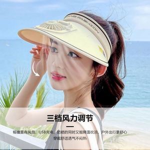 Sombrero de Paneles Múltiples Recargable Anti-UV Unisex de Lona Roja con Visera Grande para Verano y Protección Solar al Aire Libre - Product Image 2