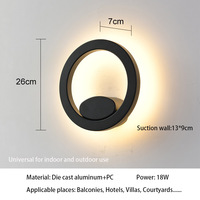 Lampe murale LED circulaire moderne en aluminium pour intérieur, décoration de la maison pour salon, chambre à coucher, chevet, escalier, couleur 3000K-6500K
