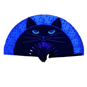 Large Rave Folding Hand Fan Clack Fan With Fabric Bag Colorful Holographic UV Fan for Men Women <b>Bamboo</b> Ribs Decorative Acc - Product Image 2