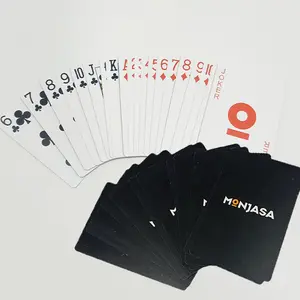 Cartas de jogo de poker de mesa, plástico, preto, de alta qualidade