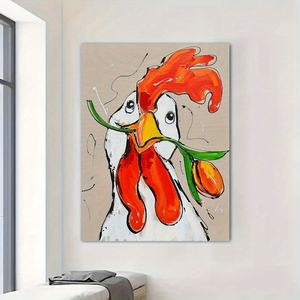 <span class=keywords><strong>Peinture</strong></span> décorative sans cadre de <span class=keywords><strong>coq</strong></span> fantaisiste de marque Diytree pour la décoration de la cuisine, de la maison et du restaurant - Product Image 3