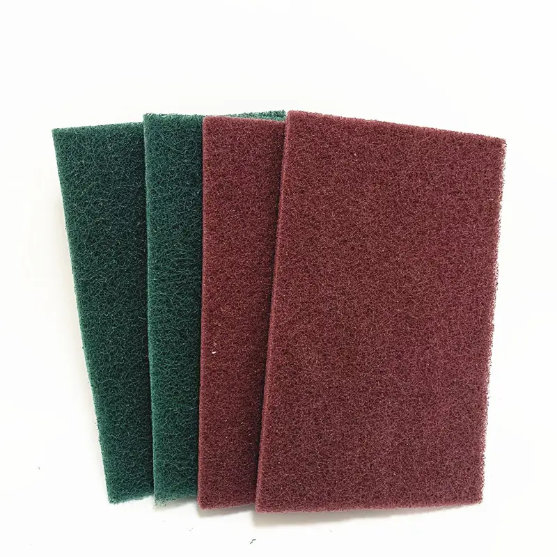 Nylon fiber abrasive non woven hand pad for polishing 6x9inch150x230MM red, gray green