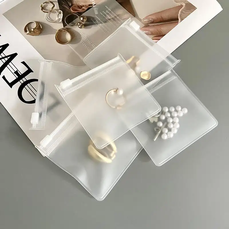 कस्टम प्रिंट लोगो प्लास्टिक ज़िप लॉक पाउच pvc छोटे वर्ग फ्रॉस्टेड जिपर बैग के लिए बैग