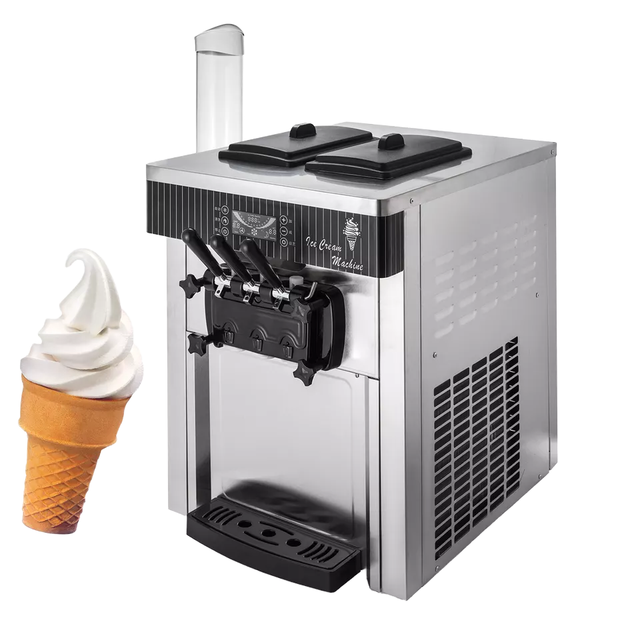 Commercial 20L/5.28Gal/h Automatic Air-Cooling Hard Ice Cream Machine Maker with 220V Electric Power Source App-Controlled