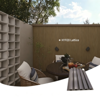 Panneau de grille extérieure moderne à cinq nervures en WPC co-extrudé ASA, 175 mm de largeur de couverture, classe B1, étanche pour les façades et les murs de villas