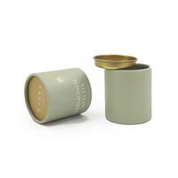Boîte cylindrique en papier matcha de 30 g, emballage en tube de papier de qualité alimentaire, écologique, taille et design personnalisés, équipée d'un couvercle en métal