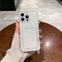 Nouvel étui porte-cartes en silicone de luxe ATB pour 17/16/15/12 Pro Max, coque transparente souple de protection avec fente pour cartes